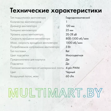 Вентилятор для корпуса GMNG GG-CF120FRGB2-PWMBK картинка 6